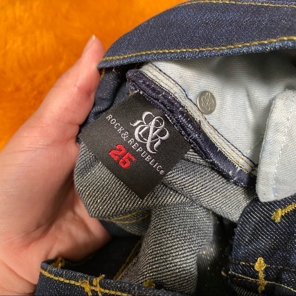 Rock & Republic Kasandra bootcut glitter dark wash jeans size 25 - Picture 7 of 13